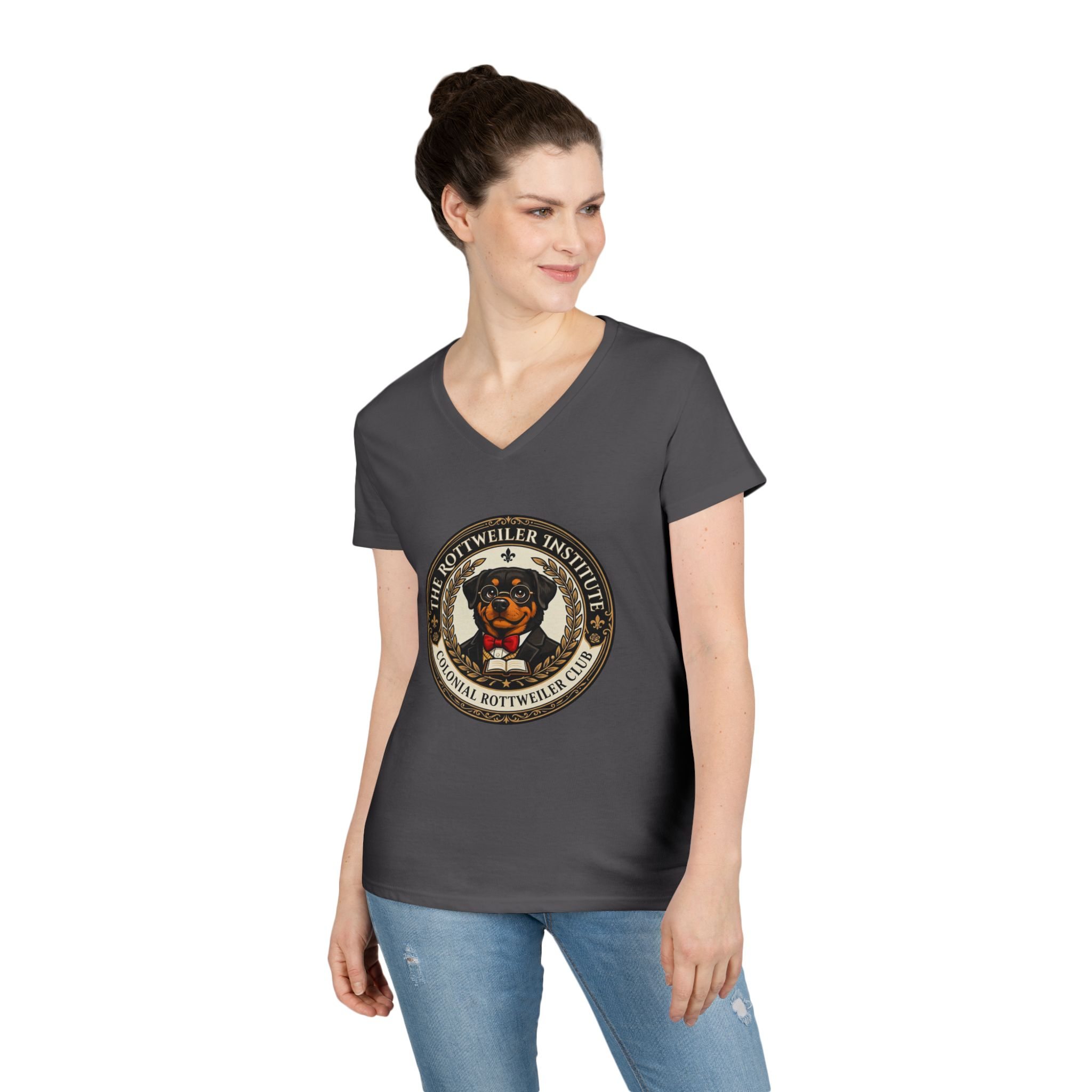 Rottweiler Institute Ladies' V-Neck Tee - Image 15